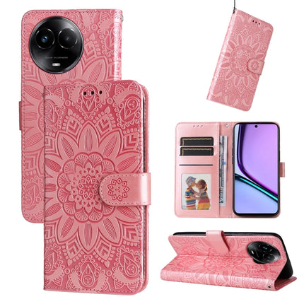 Embossed Sunflower Leather Phone Case, For Realme C67 Global / 11 5G Taiwan Version, For Realme 11 4G Global, For Realme C53 / Narzo N53, For Realme 11