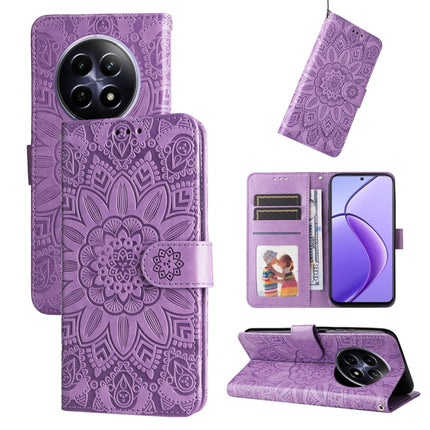 Embossed Sunflower Leather Phone Case, For Realme 12 5G, For Realme 12+, For Realme 12 Pro+, For Realme C67 4G Global