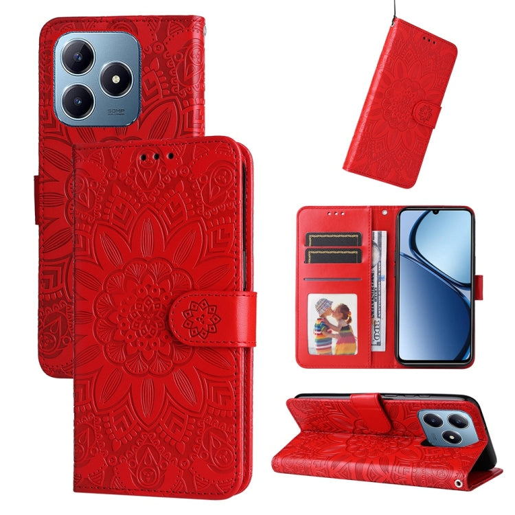 Embossed Sunflower Leather Phone Case