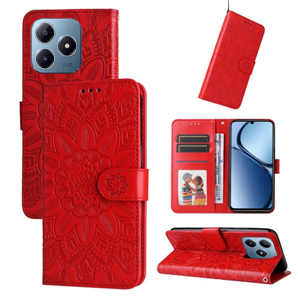 Embossed Sunflower Leather Phone Case, For Realme 13+, For Realme 13 Pro / 13 Pro+ / P1 Pro Global, For Realme GT 6 / GT Neo6 SE, For Realme C63 / C61  / Note 60