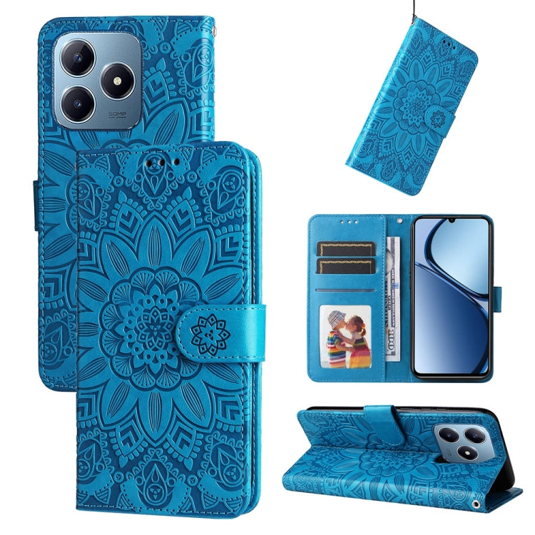 Embossed Sunflower Leather Phone Case