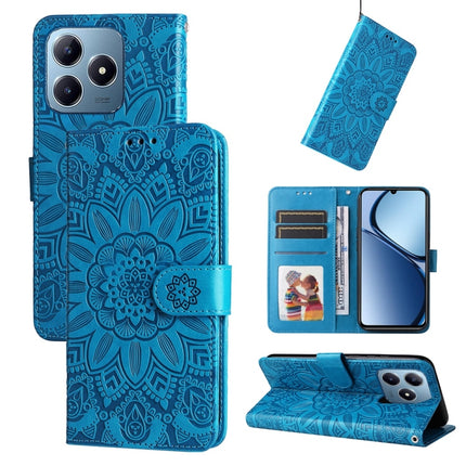 Embossed Sunflower Leather Phone Case, For Realme 13+, For Realme 13 Pro / 13 Pro+ / P1 Pro Global, For Realme GT 6 / GT Neo6 SE, For Realme C63 / C61  / Note 60