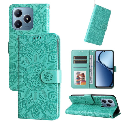 Embossed Sunflower Leather Phone Case, For Realme 13+, For Realme 13 Pro / 13 Pro+ / P1 Pro Global, For Realme GT 6 / GT Neo6 SE, For Realme C63 / C61  / Note 60