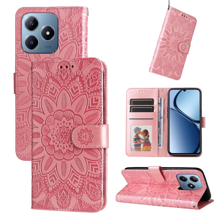 Embossed Sunflower Leather Phone Case