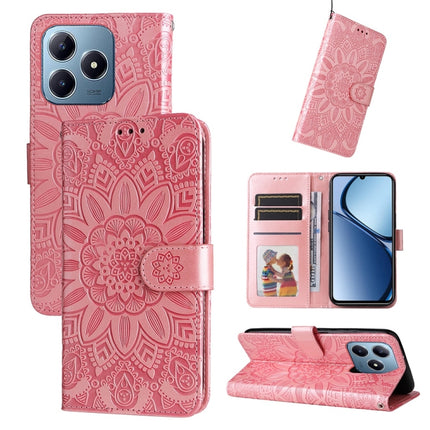 Embossed Sunflower Leather Phone Case, For Realme 13+, For Realme 13 Pro / 13 Pro+ / P1 Pro Global, For Realme GT 6 / GT Neo6 SE, For Realme C63 / C61  / Note 60