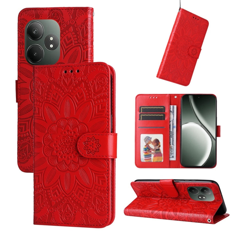 Embossed Sunflower Leather Phone Case