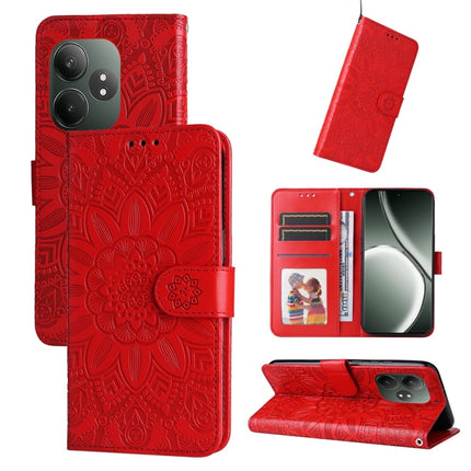 Embossed Sunflower Leather Phone Case, For Realme 13+, For Realme 13 Pro / 13 Pro+ / P1 Pro Global, For Realme GT 6 / GT Neo6 SE, For Realme C63 / C61  / Note 60