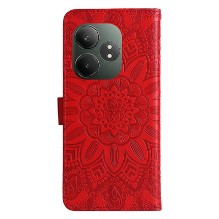 Embossed Sunflower Leather Phone Case, For Realme 12 5G, For Realme 12+, For Realme 12 Pro+, For Realme C67 4G Global