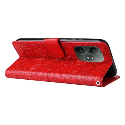 Embossed Sunflower Leather Phone Case, For Realme 12 5G, For Realme 12+, For Realme 12 Pro+, For Realme C67 4G Global