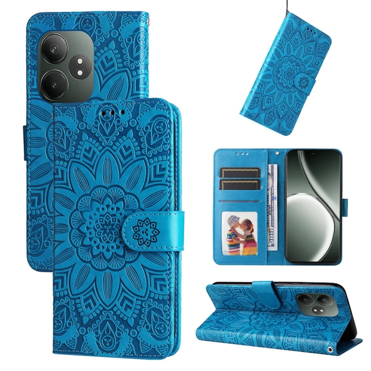 Embossed Sunflower Leather Phone Case