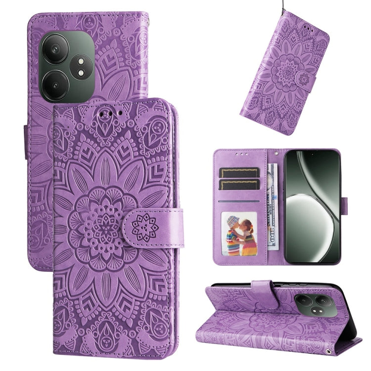 Embossed Sunflower Leather Phone Case