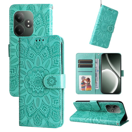 Embossed Sunflower Leather Phone Case, For Realme 13+, For Realme 13 Pro / 13 Pro+ / P1 Pro Global, For Realme GT 6 / GT Neo6 SE, For Realme C63 / C61  / Note 60