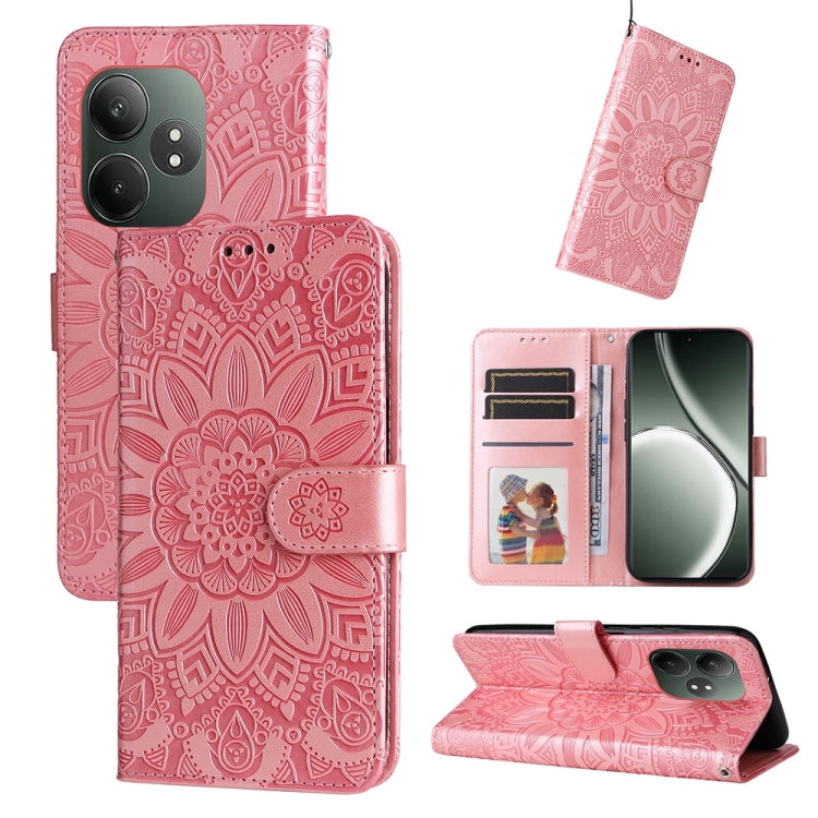 Embossed Sunflower Leather Phone Case