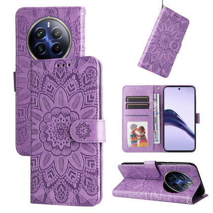 Embossed Sunflower Leather Phone Case, For Realme 13+, For Realme 13 Pro / 13 Pro+ / P1 Pro Global, For Realme GT 6 / GT Neo6 SE, For Realme C63 / C61  / Note 60