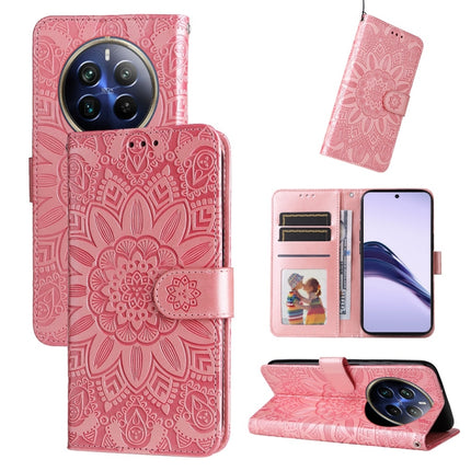 Embossed Sunflower Leather Phone Case, For Realme 13+, For Realme 13 Pro / 13 Pro+ / P1 Pro Global, For Realme GT 6 / GT Neo6 SE, For Realme C63 / C61  / Note 60