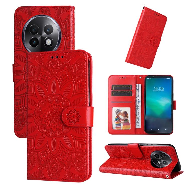 Embossed Sunflower Leather Phone Case