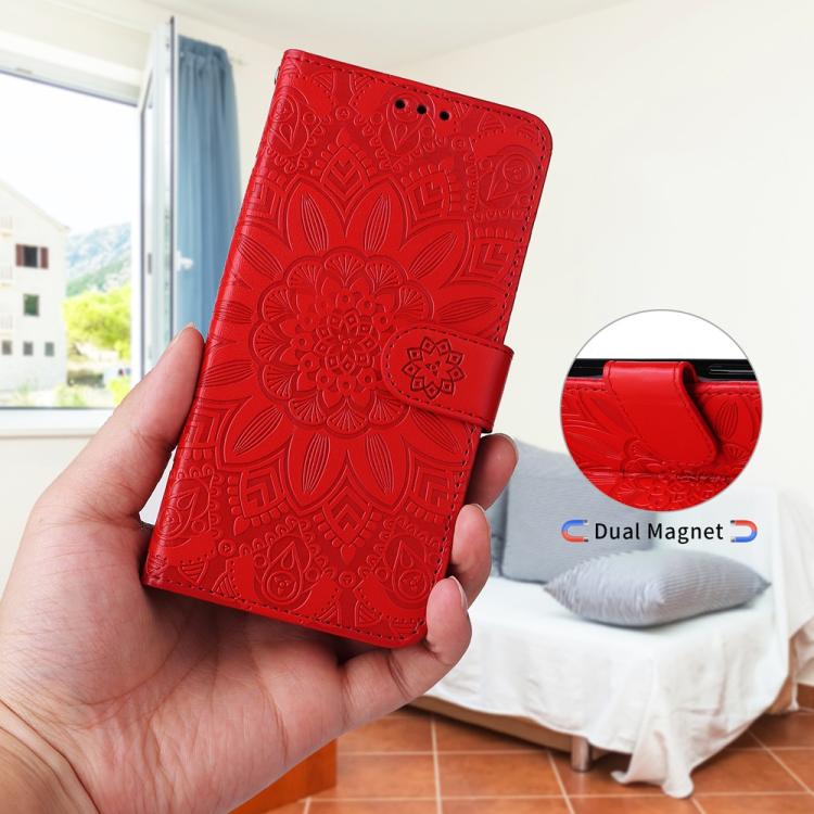 Embossed Sunflower Leather Phone Case