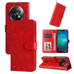 Embossed Sunflower Leather Phone Case
