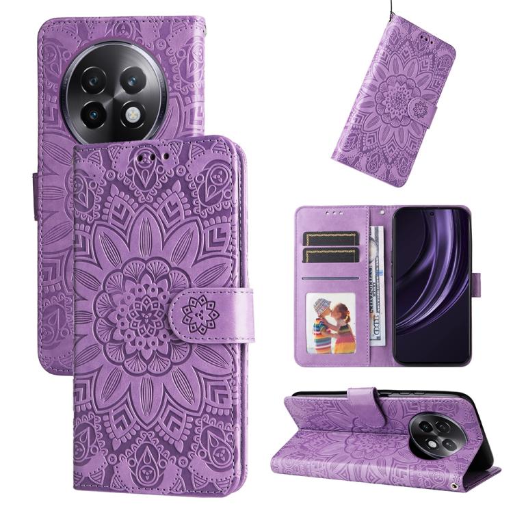 Embossed Sunflower Leather Phone Case