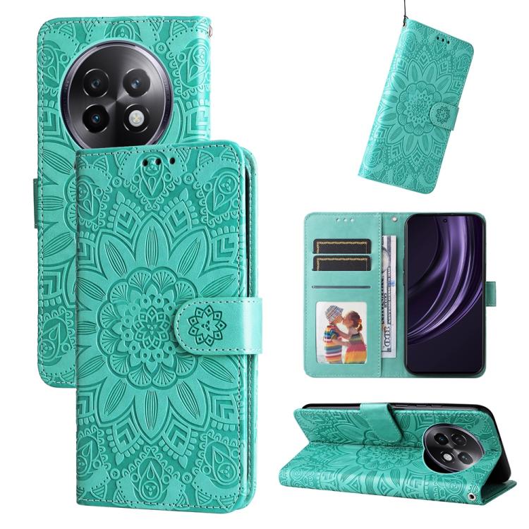 Embossed Sunflower Leather Phone Case