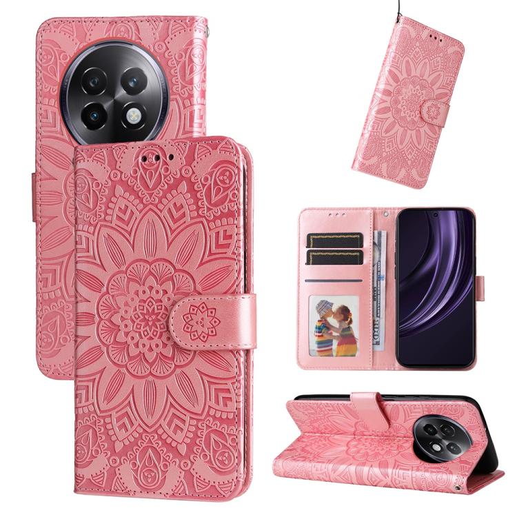 Embossed Sunflower Leather Phone Case