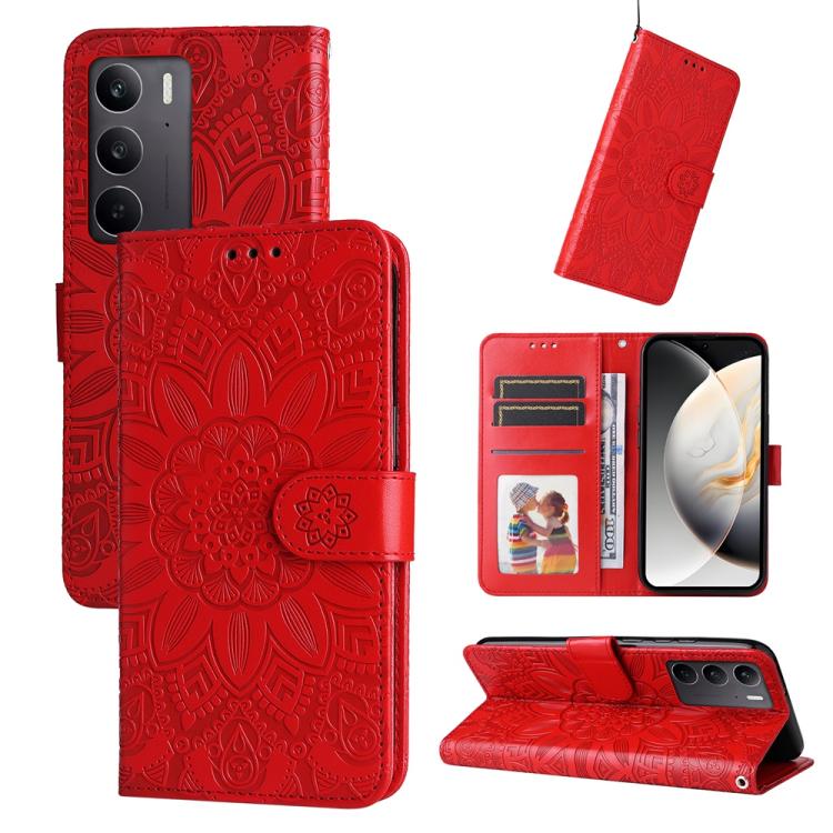 Embossed Sunflower Leather Phone Case