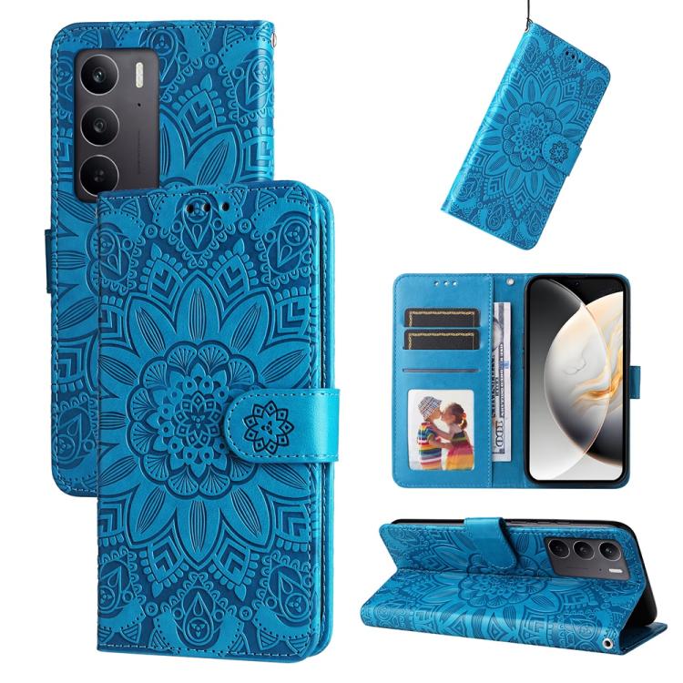 Embossed Sunflower Leather Phone Case