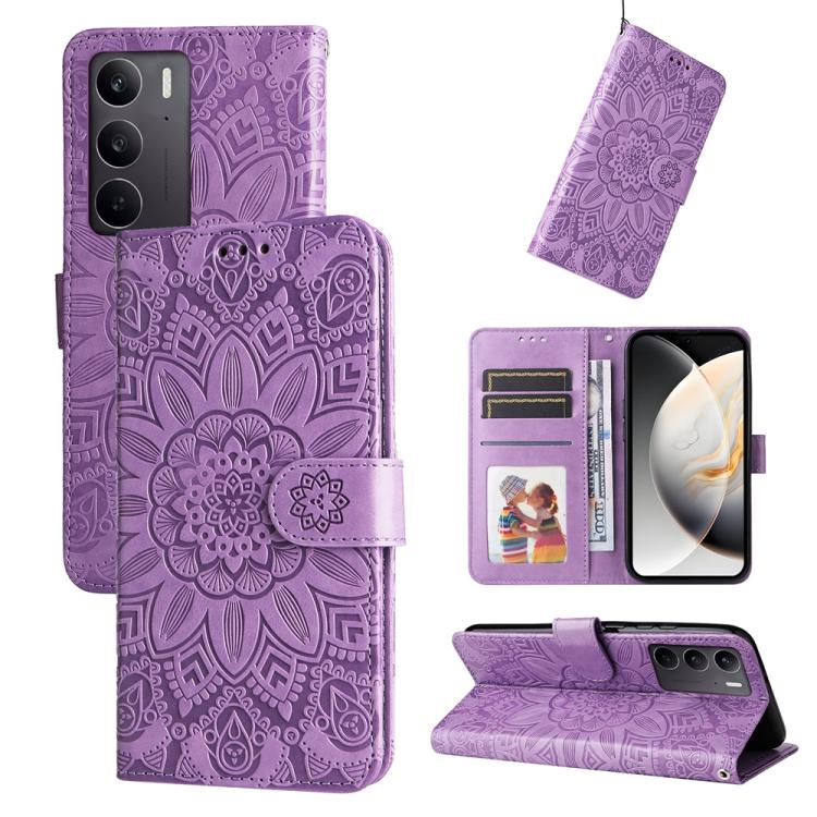 Embossed Sunflower Leather Phone Case