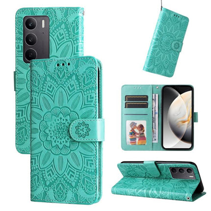 Embossed Sunflower Leather Phone Case, For Realme 15T 5G, For Realme Narzo 80 Lite 4G / C71 India, For Realme 15 5G / Realme 15 Pro 5G, For Realme C71 4G / C75 4G / 5G / 14x