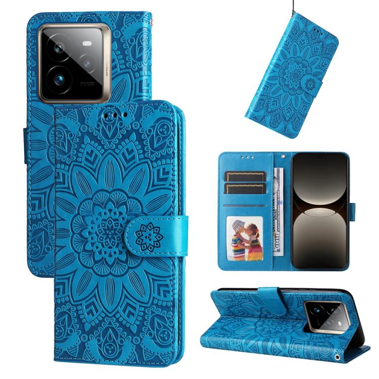 Embossed Sunflower Leather Phone Case