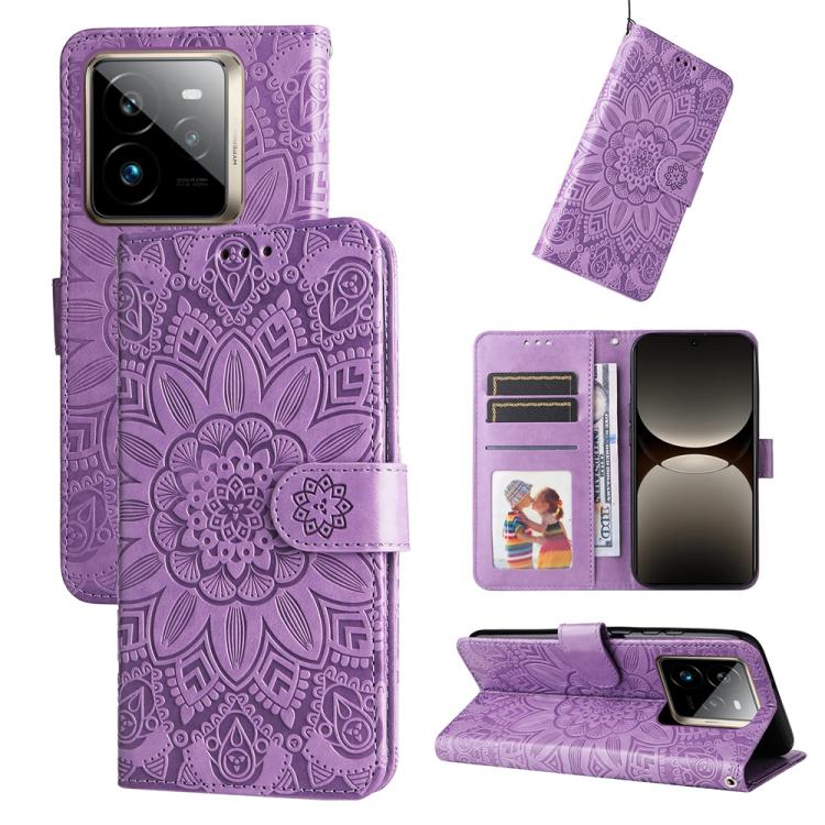 Embossed Sunflower Leather Phone Case