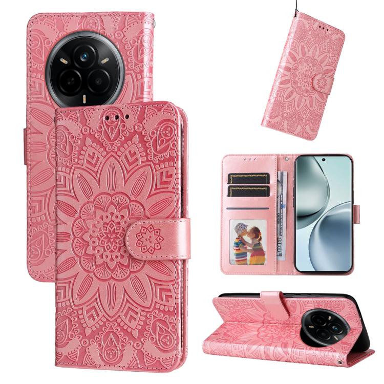 Embossed Sunflower Leather Phone Case