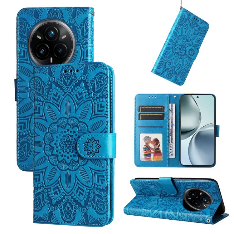 Embossed Sunflower Leather Phone Case