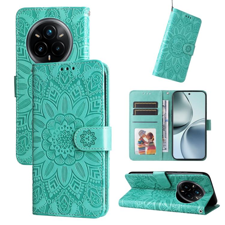 Embossed Sunflower Leather Phone Case