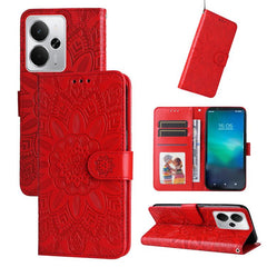Embossed Sunflower Leather Phone Case