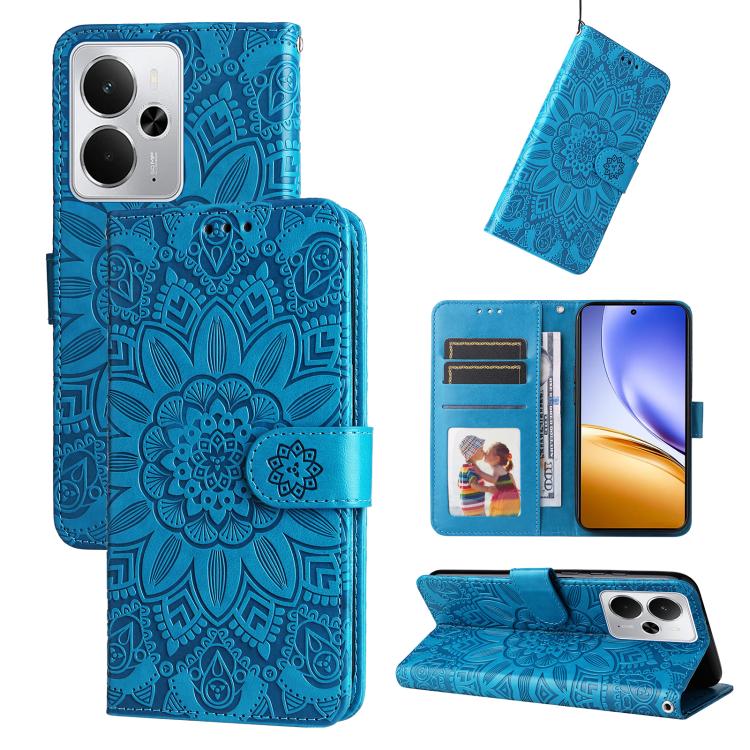Embossed Sunflower Leather Phone Case
