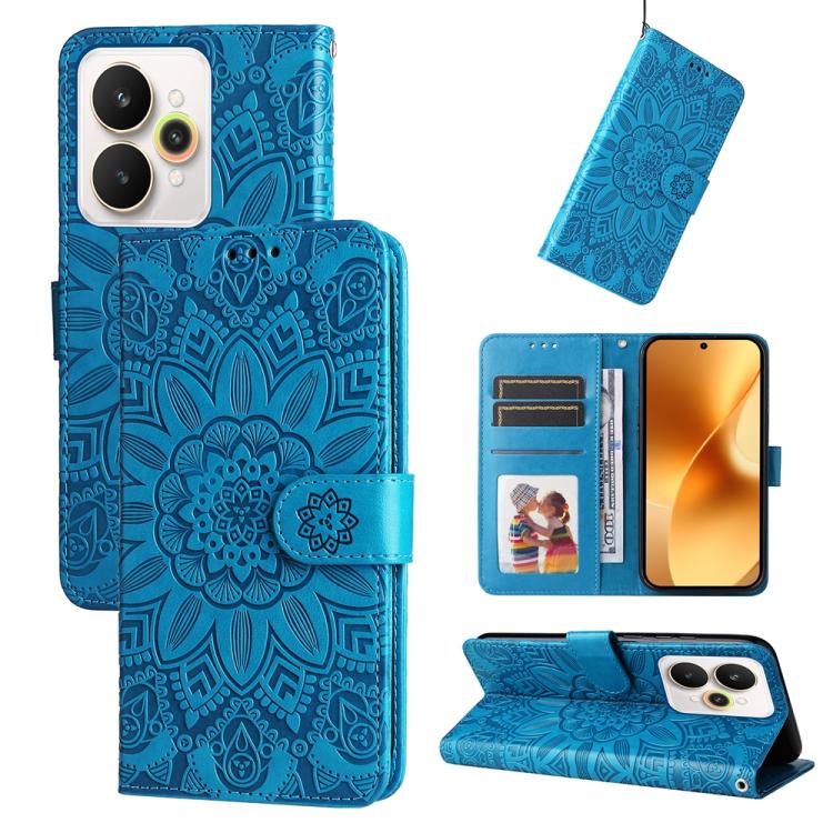 Embossed Sunflower Leather Phone Case