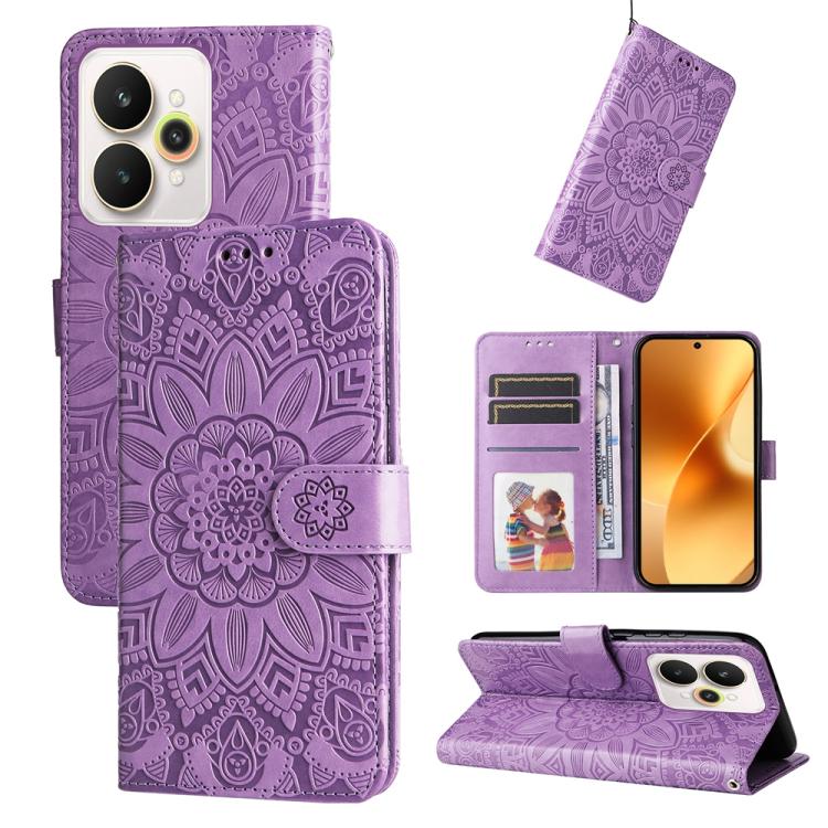 Embossed Sunflower Leather Phone Case
