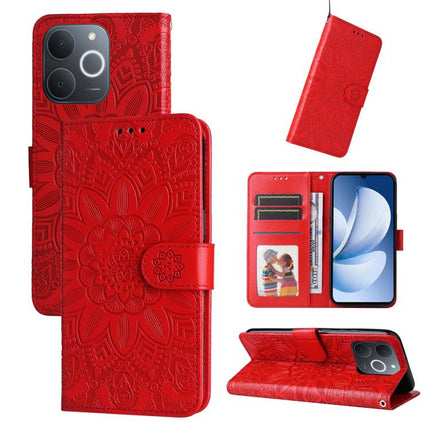 Embossed Sunflower Leather Phone Case, For Realme 15T 5G, For Realme Narzo 80 Lite 4G / C71 India, For Realme 15 5G / Realme 15 Pro 5G, For Realme C71 4G / C75 4G / 5G / 14x