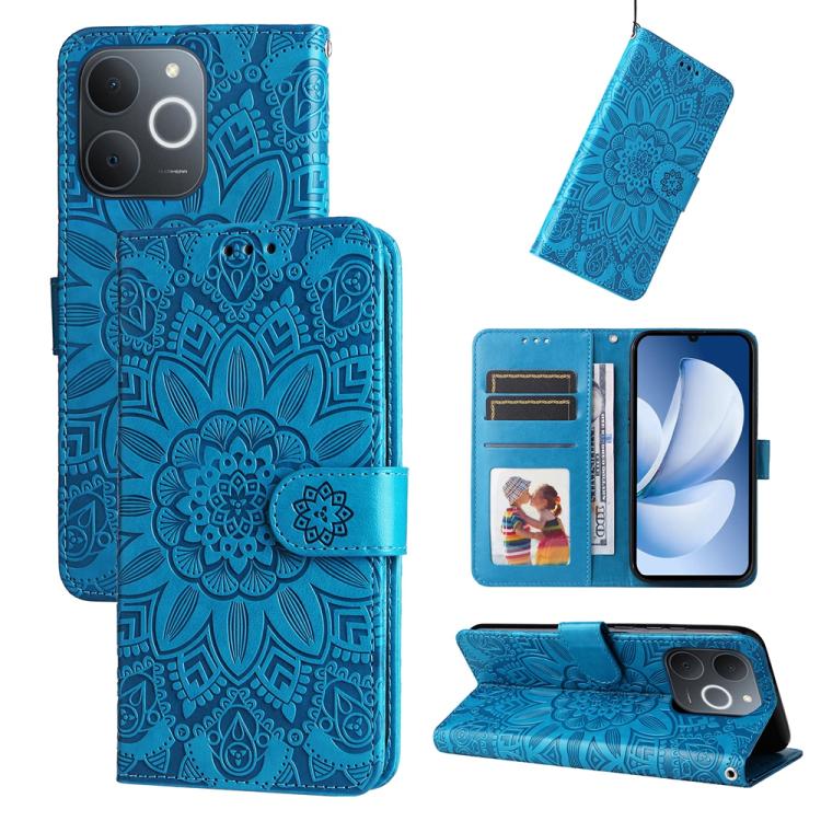 Embossed Sunflower Leather Phone Case