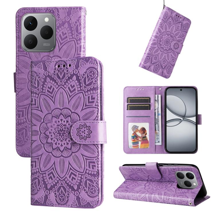Embossed Sunflower Leather Phone Case