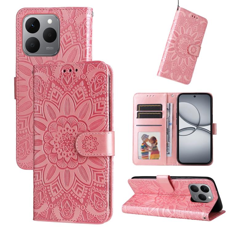 Embossed Sunflower Leather Phone Case