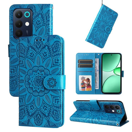 Embossed Sunflower Leather Phone Case, For Realme 16 Pro+ 5G, For Realme 16 Pro 5G, For Realme 15x 5G India / Realme C85 5G, For Realme C85 Pro 4G