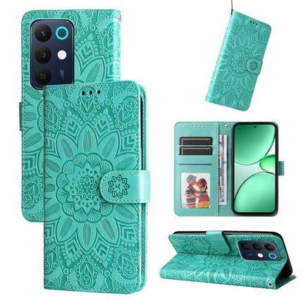 Embossed Sunflower Leather Phone Case, For Realme 16 Pro+ 5G, For Realme 16 Pro 5G, For Realme 15x 5G India / Realme C85 5G, For Realme C85 Pro 4G