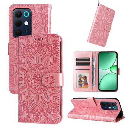 Embossed Sunflower Leather Phone Case, For Realme 16 Pro+ 5G, For Realme 16 Pro 5G, For Realme 15x 5G India / Realme C85 5G, For Realme C85 Pro 4G