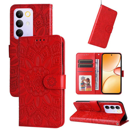 Embossed Sunflower Leather Phone Case, For Realme 16 Pro+ 5G, For Realme 16 Pro 5G, For Realme 15x 5G India / Realme C85 5G, For Realme C85 Pro 4G