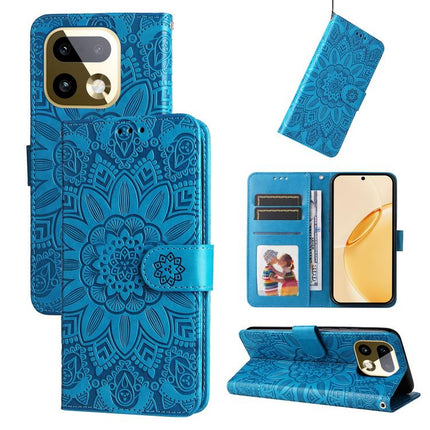 Embossed Sunflower Leather Phone Case, For Realme 16 Pro+ 5G, For Realme 16 Pro 5G, For Realme 15x 5G India / Realme C85 5G, For Realme C85 Pro 4G