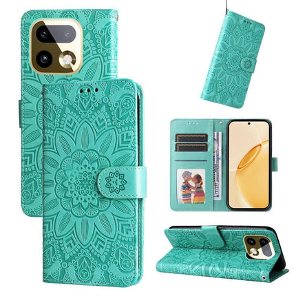 Embossed Sunflower Leather Phone Case, For Realme 16 Pro+ 5G, For Realme 16 Pro 5G, For Realme 15x 5G India / Realme C85 5G, For Realme C85 Pro 4G