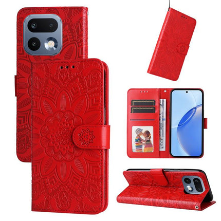 Embossed Sunflower Leather Phone Case, For Realme 16 Pro+ 5G, For Realme 16 Pro 5G, For Realme 15x 5G India / Realme C85 5G, For Realme C85 Pro 4G