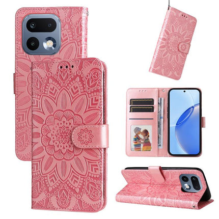 Embossed Sunflower Leather Phone Case, For Realme 16 Pro+ 5G, For Realme 16 Pro 5G, For Realme 15x 5G India / Realme C85 5G, For Realme C85 Pro 4G